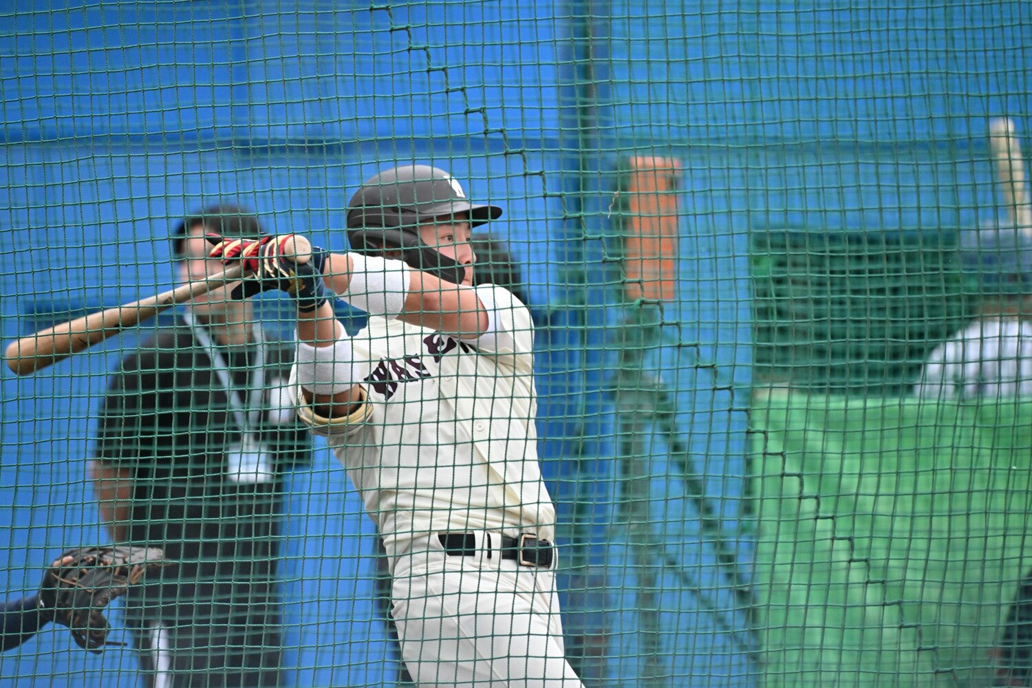 大学ジャパンの合宿でも豪快なスイングを見せていた吉納　©Hideki Sugiyama