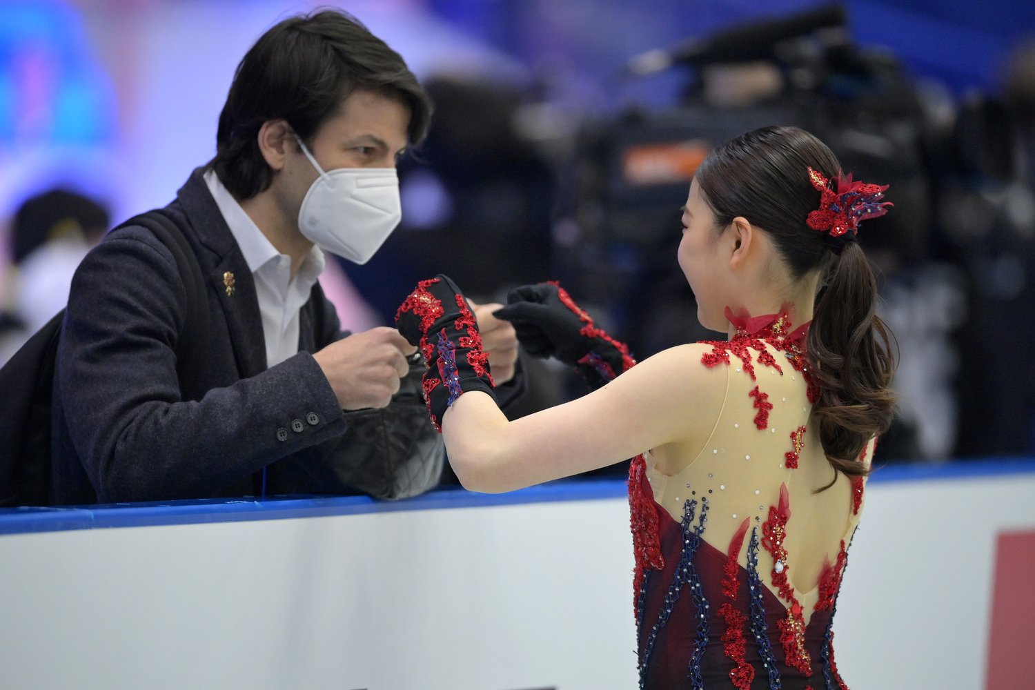 ステファン・ランビエル(左)と紀平©Getty Images