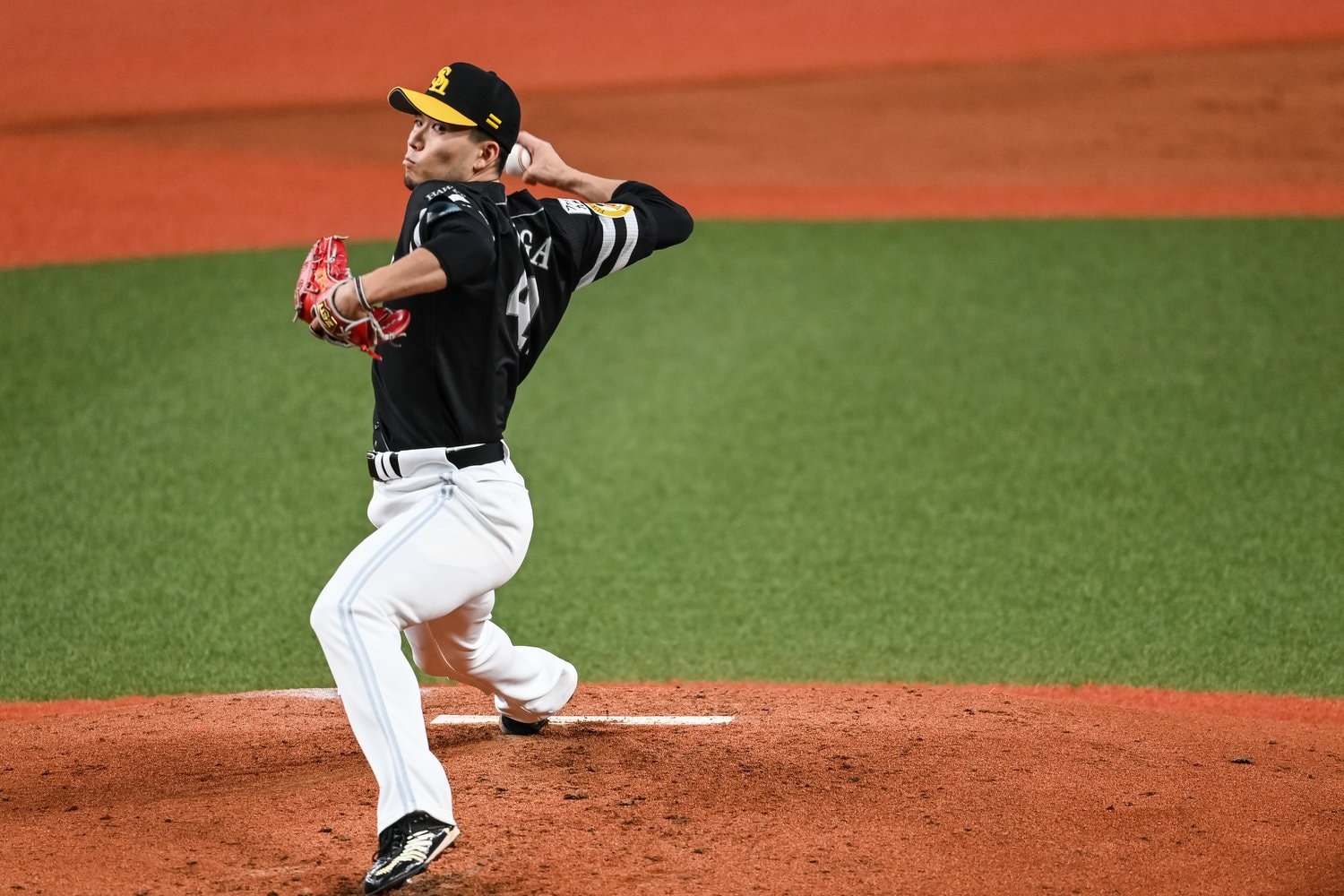 7回3安打無失点と好投した千賀　©Nanae Suzuki