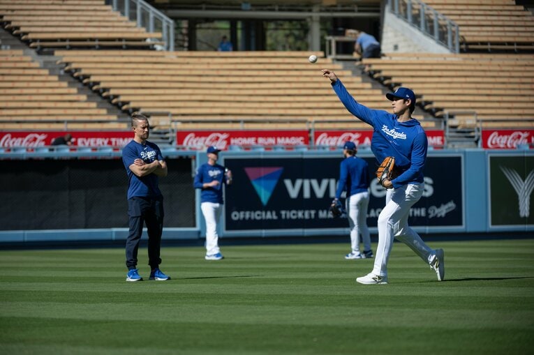 来季の復活に向けてピッチング練習中の大谷 ©Nanae Suzuki