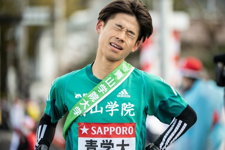 ゴールした瞬間の竹石さん　©Nanae Suzuki