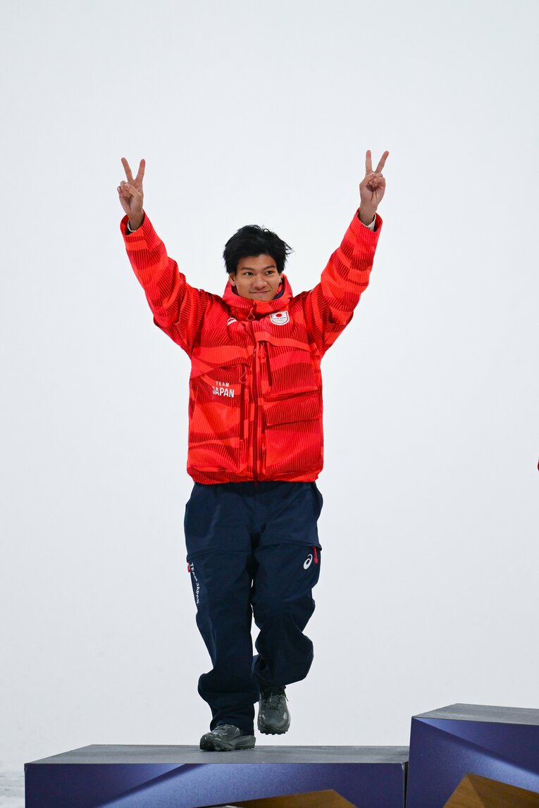 木村葵来が金メダル、木俣椋真が銀メダルを獲得した男子ビッグエア　©Nanae Suzuki／JMPA