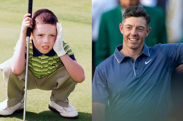 初のマスターズ優勝を飾ったロリー・マキロイ（35歳）。田舎町の天才少年がタイガー・ウッズ以来、25年ぶりに史上6人目のグランドスラムを達成した ／ photograph by L)Splash/AFLO,R)Getty Images