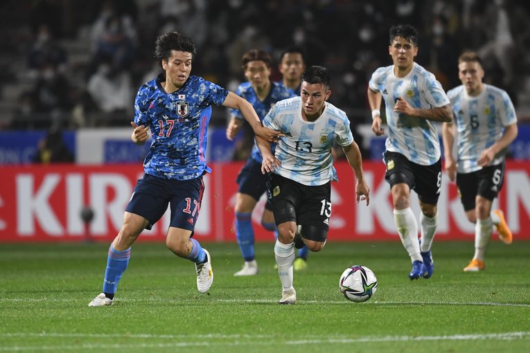 アルゼンチン相手にも圧倒的な存在感を見せた田中碧©Getty Images