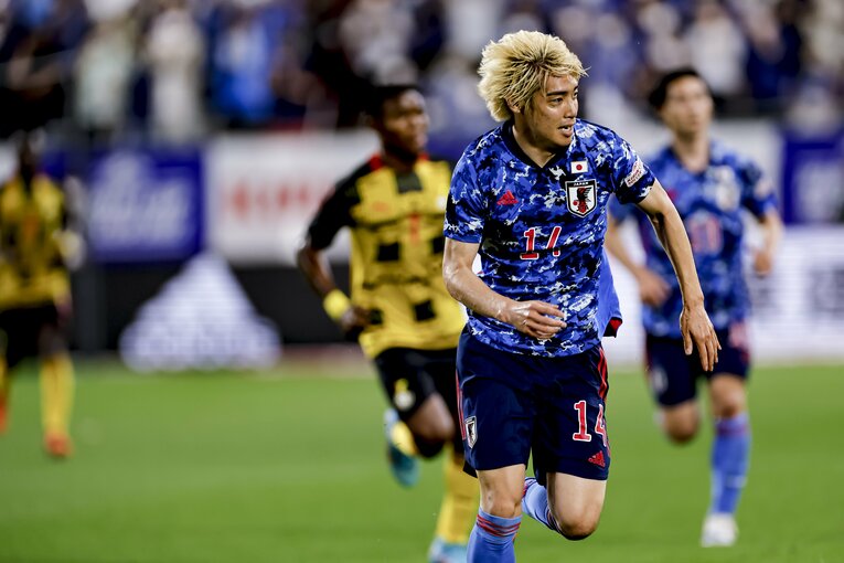 ガーナ戦の伊東純也　©Kiichi Matsumoto/JMPA