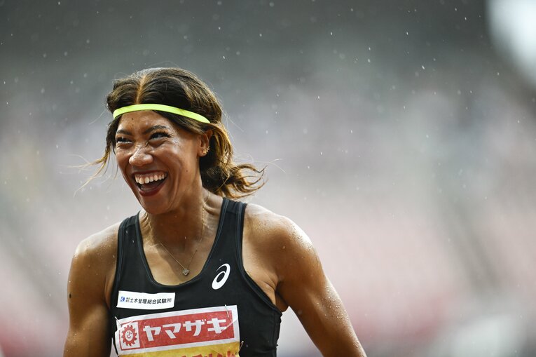 陸上日本選手権で2年連続となる100ｍ、200ｍの二冠に輝いた君嶋 ©Asami Enomoto