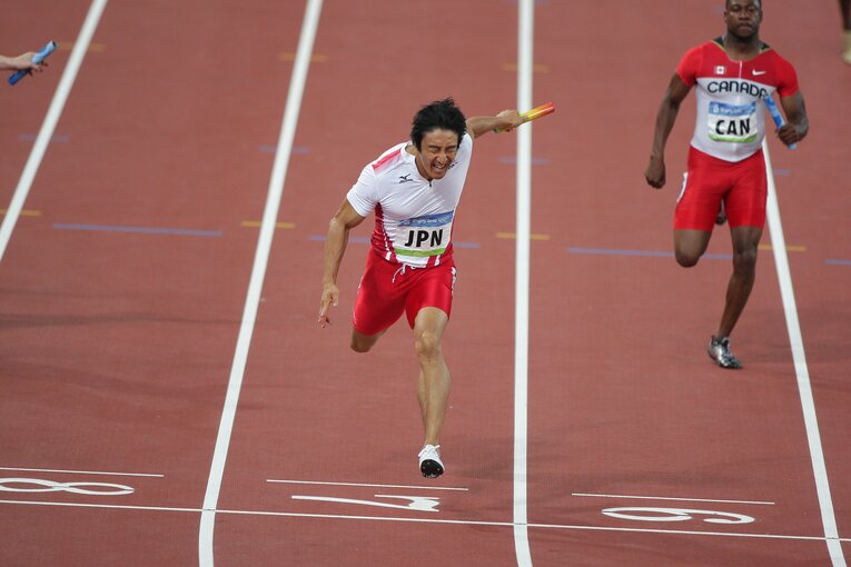 北京五輪のリレー決勝　©JMPA