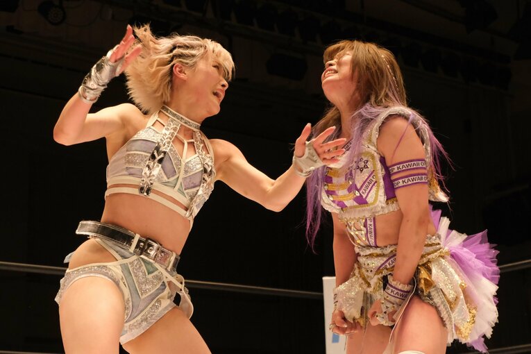 6月28日の後楽園ホール大会では、なつぽいがスターダムで初めて中野たむに勝利　©Norihiro Hashimoto