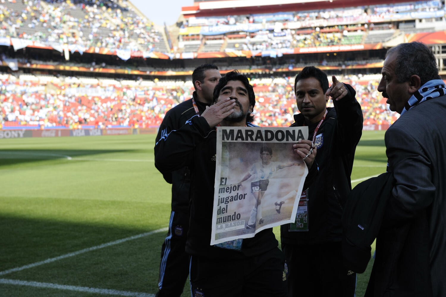 2010年南アフリカW杯でのマラドーナ ©Takuya Sugiyama/JMPA