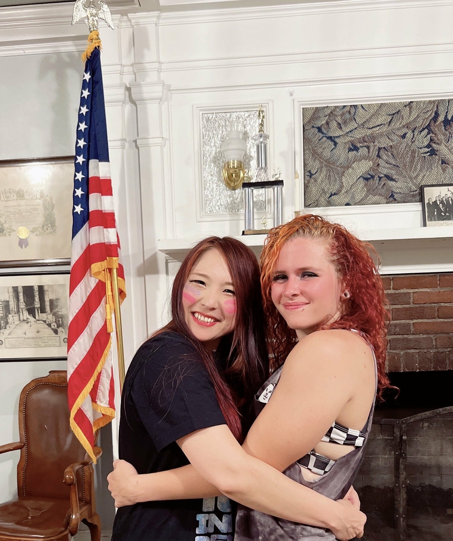 アメリカでの初戦で闘ったマーシャ・スラモビッチと　©本人提供