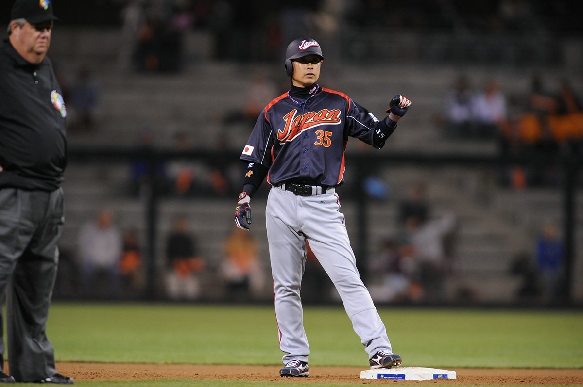 2009年のWBCで。優勝メンバーとなった亀井 ©BUNGEISHUNJU