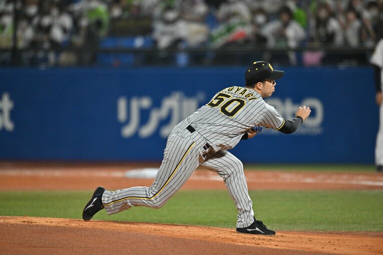 2022年CSファイナル第3戦（ヤクルト戦）の青柳　©Hideki Sugiyama