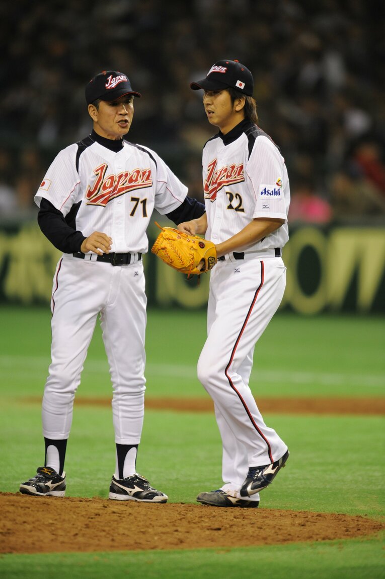 山田久志、藤川球児（2009年）©︎Naoya Sanuki