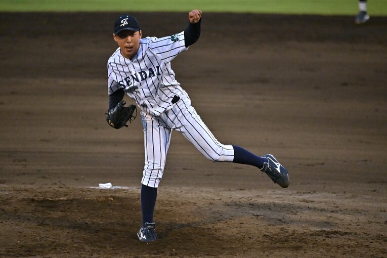 侍ジャパン大学生代表の選考合宿でも好投した渡邉　©Hideki Sugiyama