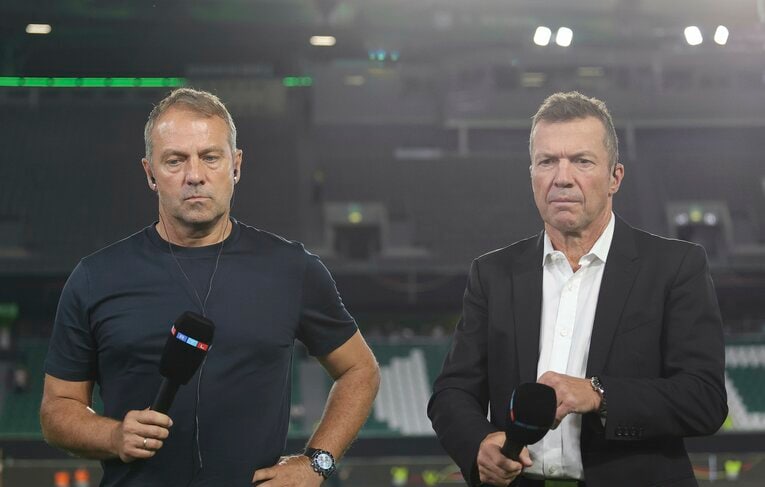 フリック（左）とローター・マテウス　©DPA/JIJI PRESS