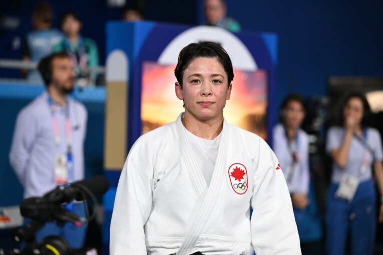 戦い終えて表情を和らげる出口　©Kaoru Watanabe/JMPA