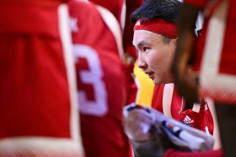 大学ラストイヤーに大きな飛躍を遂げた富永啓生（23歳／ネブラスカ大）。カレッジ選手が憧るNCAAトーナメントへの出場が濃厚となっている ／ photograph by Getty Images