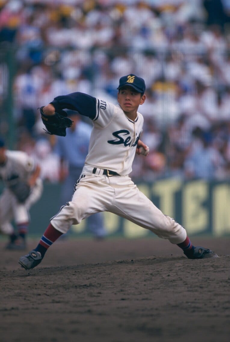 1998年甲子園決勝、京都成章の古岡　©Hideki Sugiyama