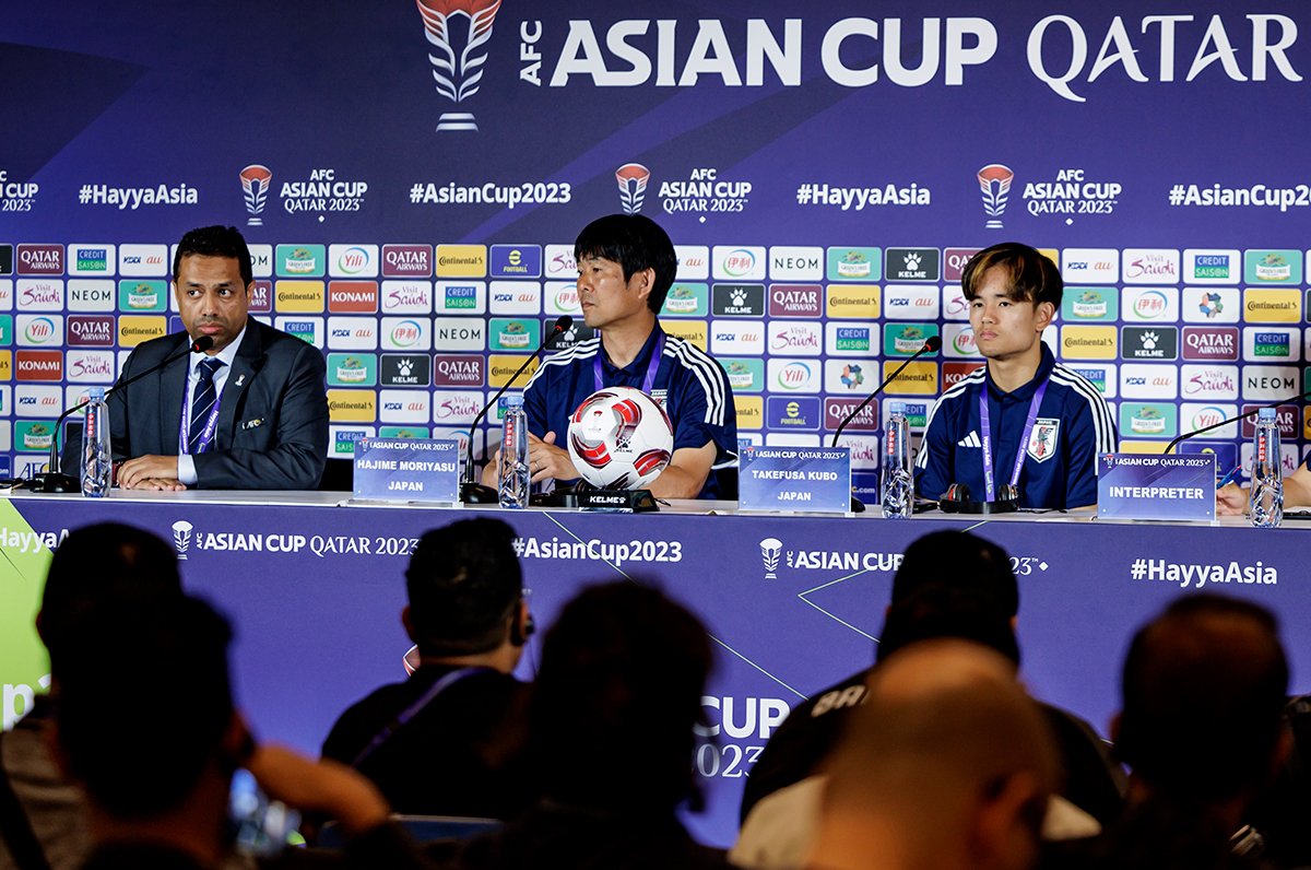 バーレーン戦前日の会見の様子　©Kiichi Matsumoto