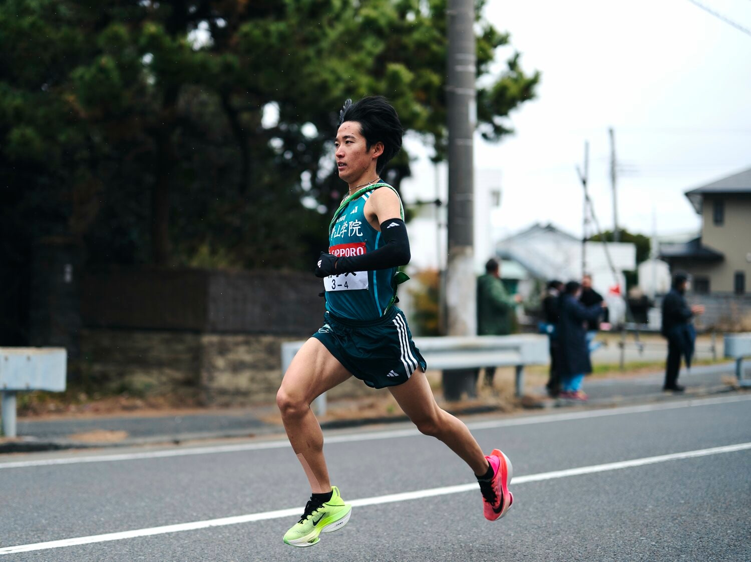 今年1月の箱根駅伝4区で区間賞。青学大の優勝を大きく引き寄せた佐藤一世　©Yuki Suenaga