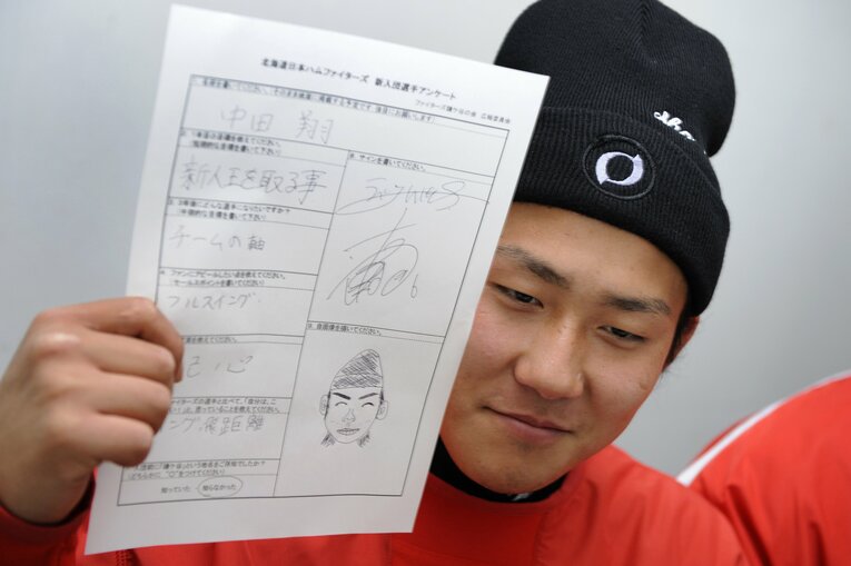 日本ハム鎌ヶ谷合宿での中田翔／2008年　©︎Takuya Sugiyama