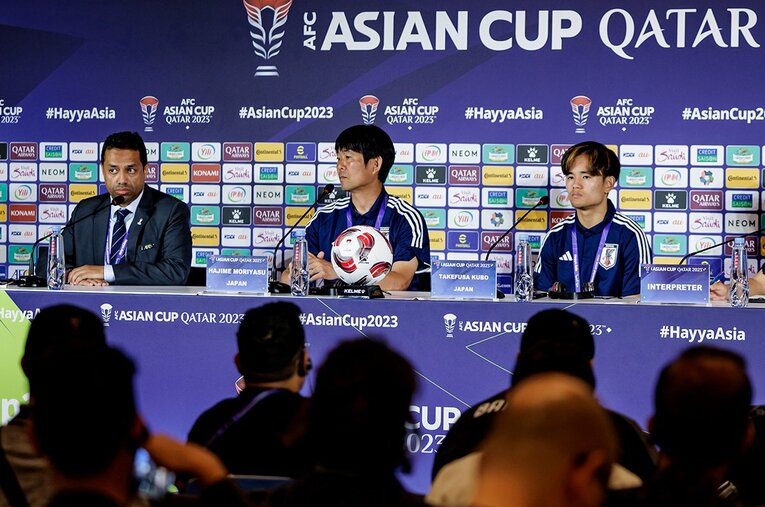 バーレーン戦前日の会見の様子　©Kiichi Matsumoto