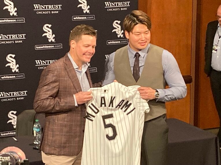 ホワイトソックス入団会見の様子　©︎Daisuke Sugiura