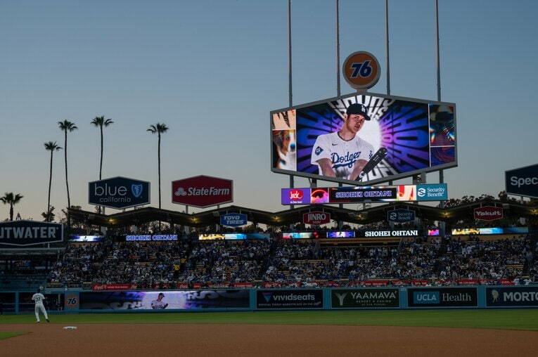 【現地開幕戦シリーズ】大谷が紹介される様子　©Nanae Suzuki