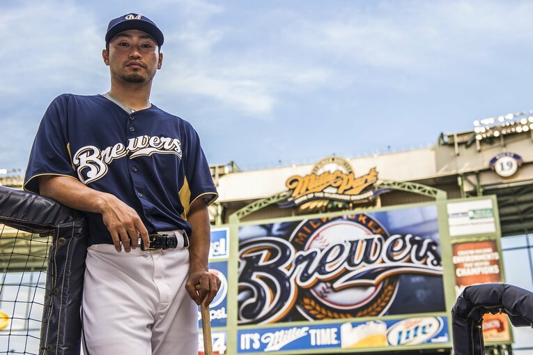 2012年、ブルワーズ時代の青木　©Takuya Sugiyama