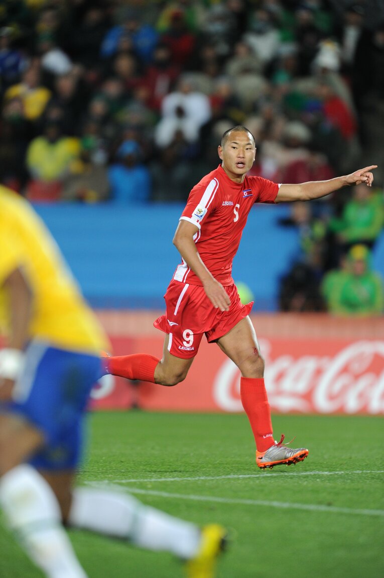 2010南アフリカワールドカップ、ブラジル戦にて　©Kaoru Watanabe/JMPA