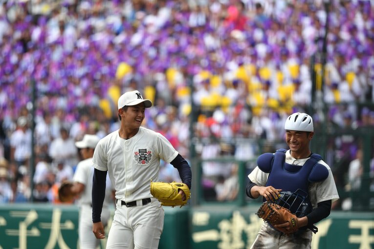 2年夏の甲子園は吉田輝星擁する金足農業に破れ、準決勝敗退。井上にとって最後の甲子園のマウンドとなった　©︎Hideki Sugiyama