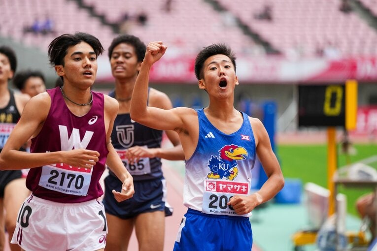 アメリカでは中距離特化のトレーニングのため、フィジカル強化の筋トレも多いという　©Satoshi Wada