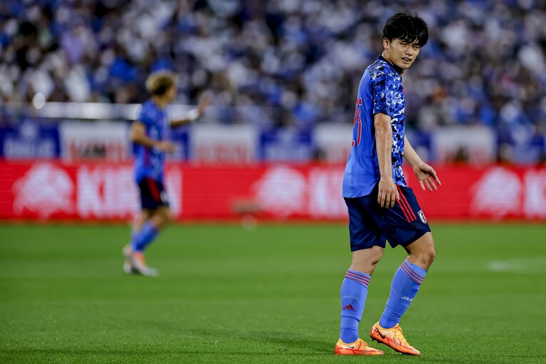 ガーナ戦で先発出場した上田綺世　©Kiichi Matsumoto/JMPA