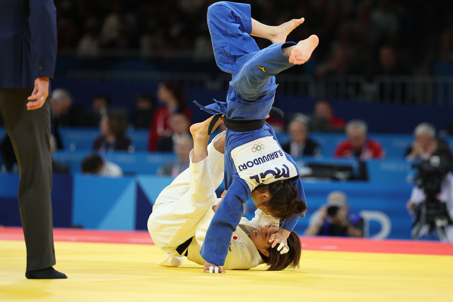 決勝戦、バブードルジ戦でも、自らの柔道を貫いた　©Tetsuya Higashikawa/JMPA