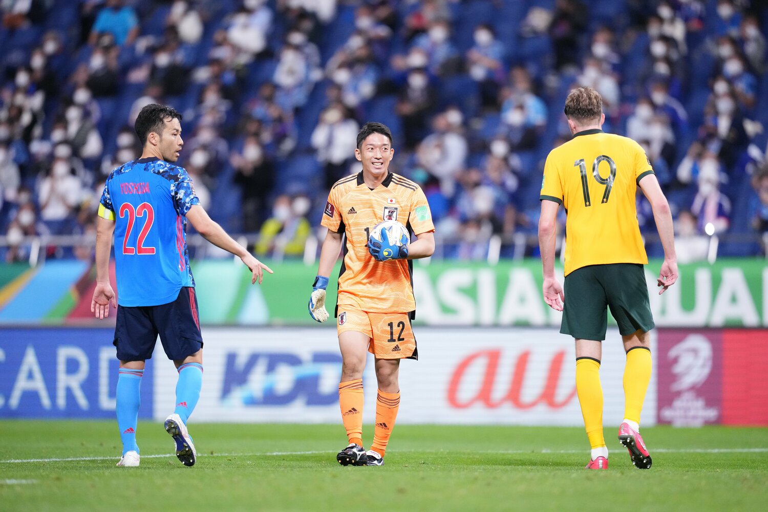 オーストラリア戦での権田　©︎Shinji Koyama/JMPA