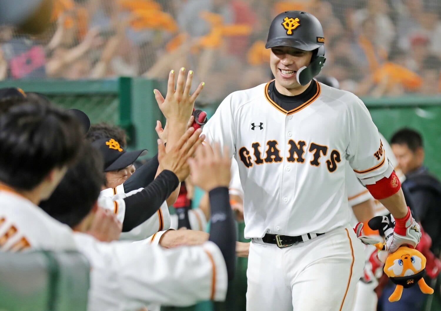 巨人時代の炭谷 ©JIJI PRESS