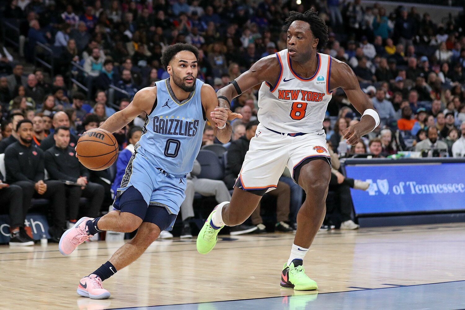 身長172cmの河村にとって、似た体格のジェイコブ・ギリヤード（現ブルックリン・ネッツ）はポジティブなケースになる（2024年1月）©︎Getty Images