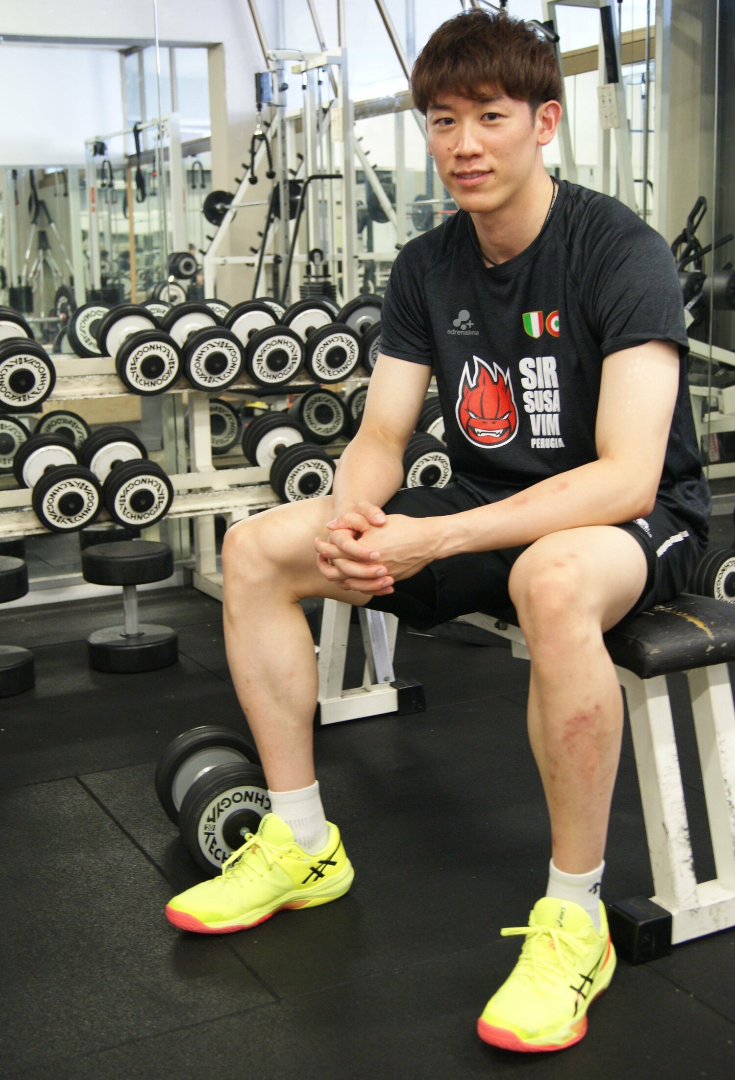 合流間もない8月、限られた中でも快く取材に応じてくれた石川祐希（筆者撮影）