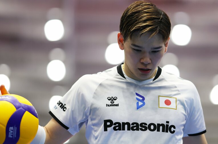 選手会設立の発言が話題になった西田有志（25歳）。世界最高峰のリーグになるために、SVリーグに意見交換の場を求めた ／ photograph by Naoki Morita/AFLO SPORT