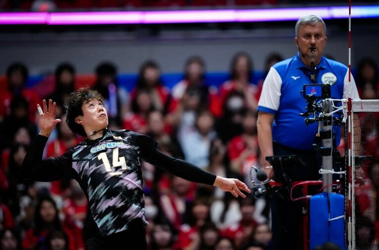 石川祐希（VNLカナダ戦）©Volleyball World