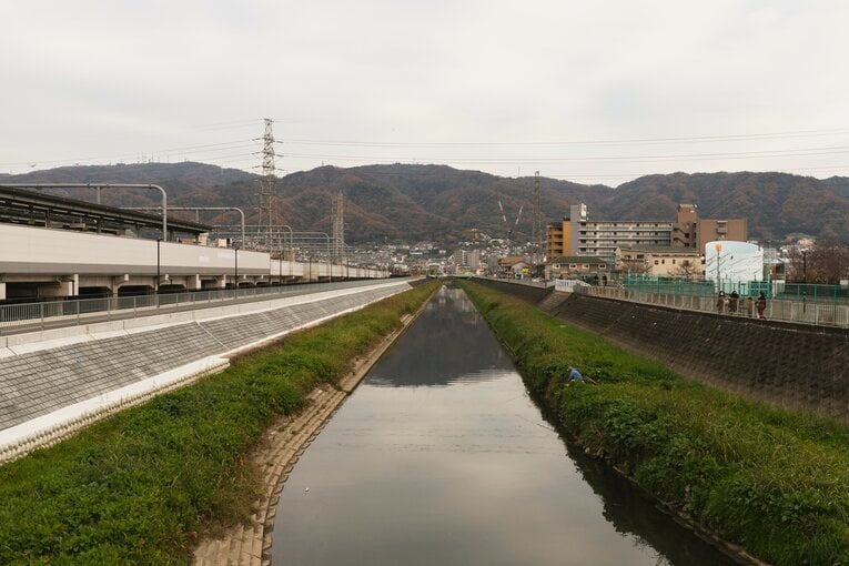 駅の南側を流れていた恩智川