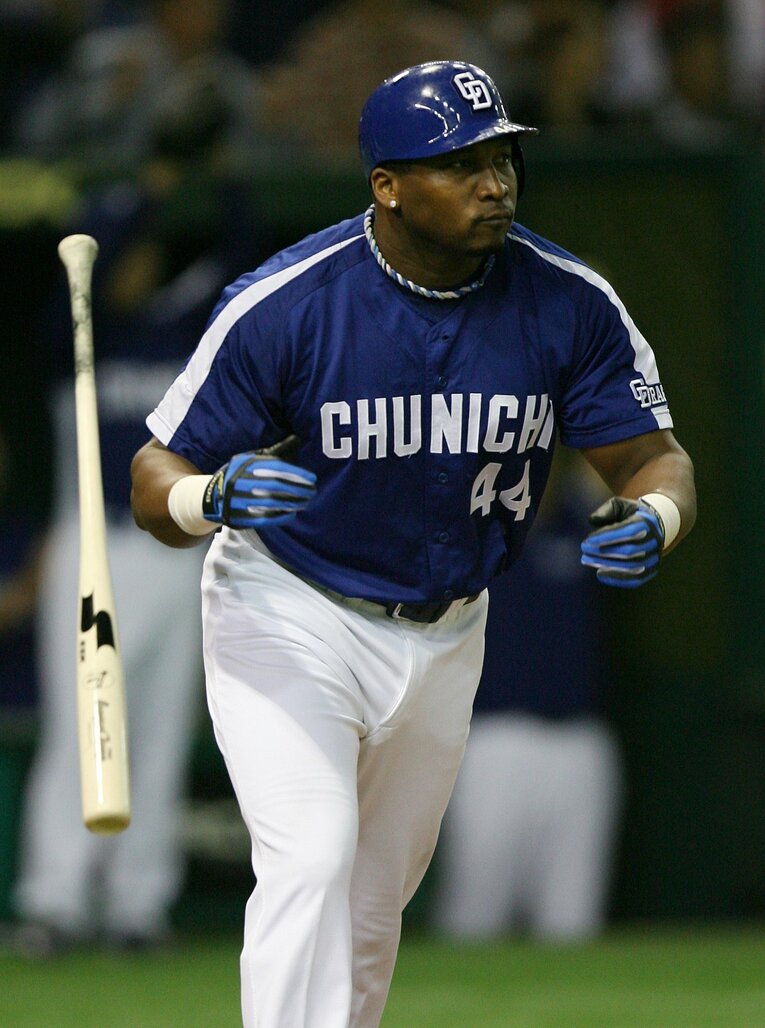 2005～08年まで中日ドラゴンズで活躍したタイロン・ウッズ。毎年38本、47本、35本、35本とホームランを打ち続けた　©JIJI PRESS