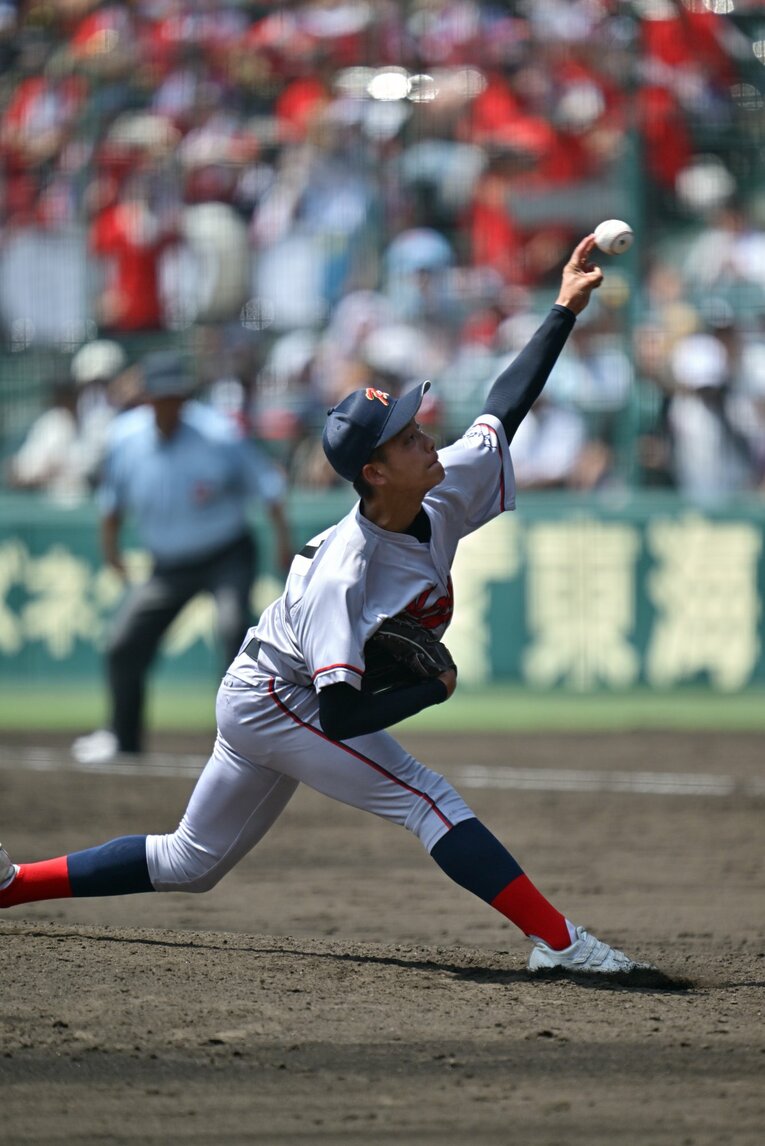 夏の甲子園準決勝、京都国際の西村　©Hideki Sugiyama