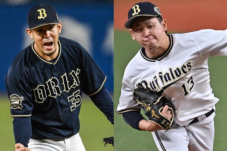 比嘉幹貴と宮城大弥。オリックス日本一に欠かせない2人である一方、持ち場によって“年俸格差”が生まれている ／ photograph by Nanae Suzuki/Hideki Sugiyama