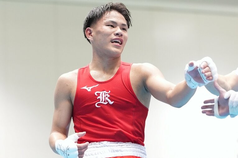 アマボクシングでセンセーショナルな成績を残す17歳藤木勇我（興国高3年） ／ photograph by Naoki Fukuda