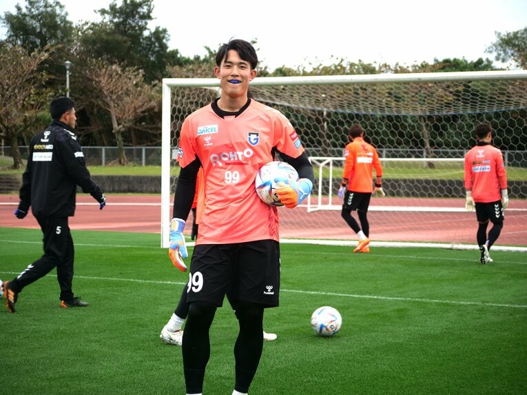 Jリーグ開幕に向けてトレーニングを重ねる谷晃生　©GAMBA OSAKA