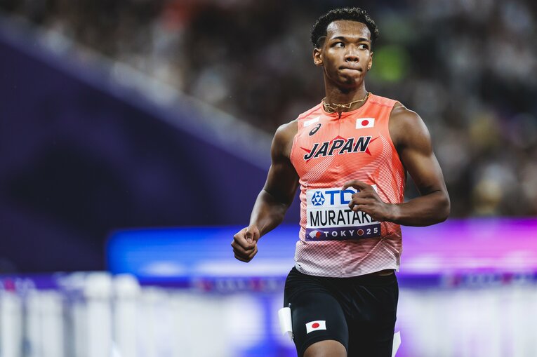 【東京世界陸上】110mハードル予選を走る村竹ラシッド（JAL）　©Kiichi Matsumoto