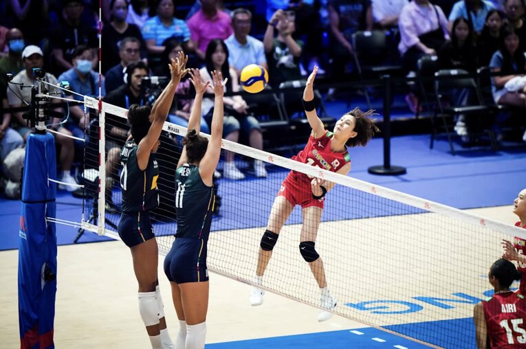 イタリア戦で28得点を挙げた和田由紀子（23歳）©︎Volleyball World