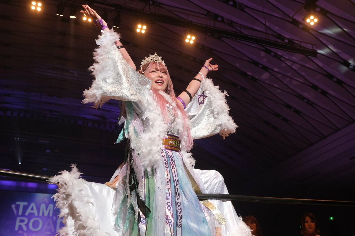 2月、復帰戦に入場し笑顔を見せた中野たむ