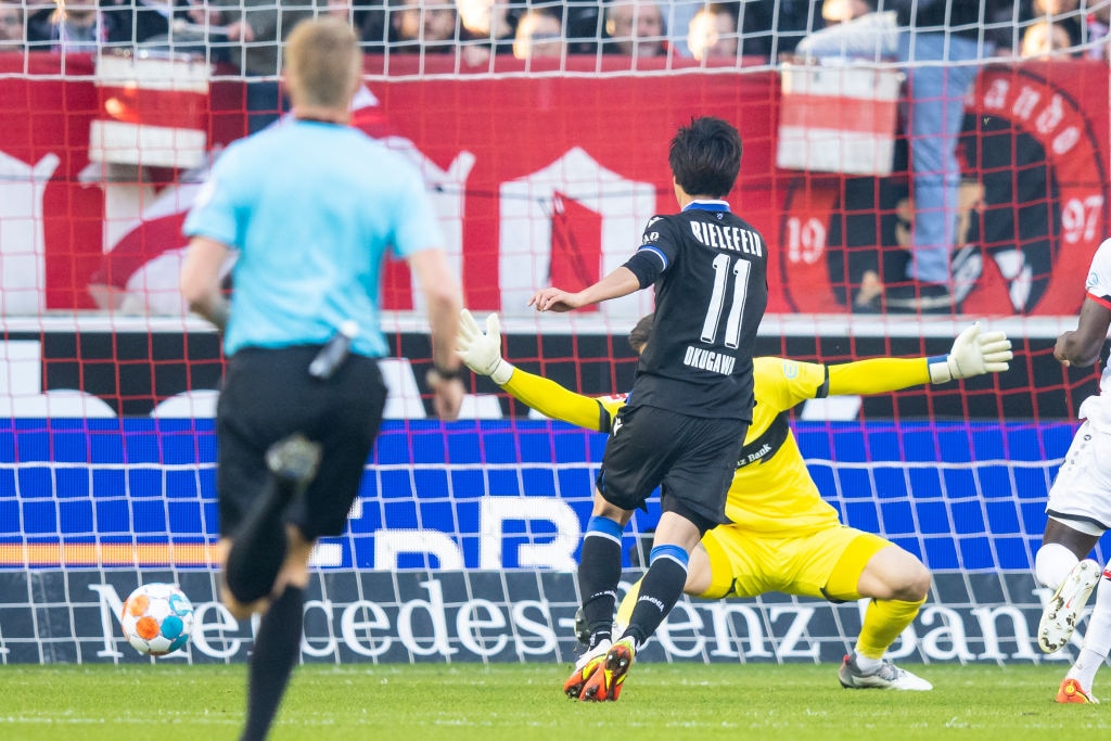 シュツットガルト戦でのゴール　©Getty Images